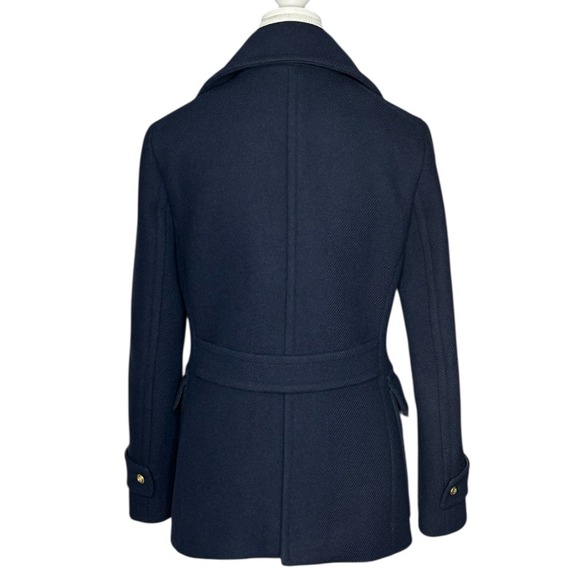 J.Crew By Nello Gori Stadium Cloth Double Breasted Wool Blend Peacoat Navy Sz 6 - Picture 5 of 15